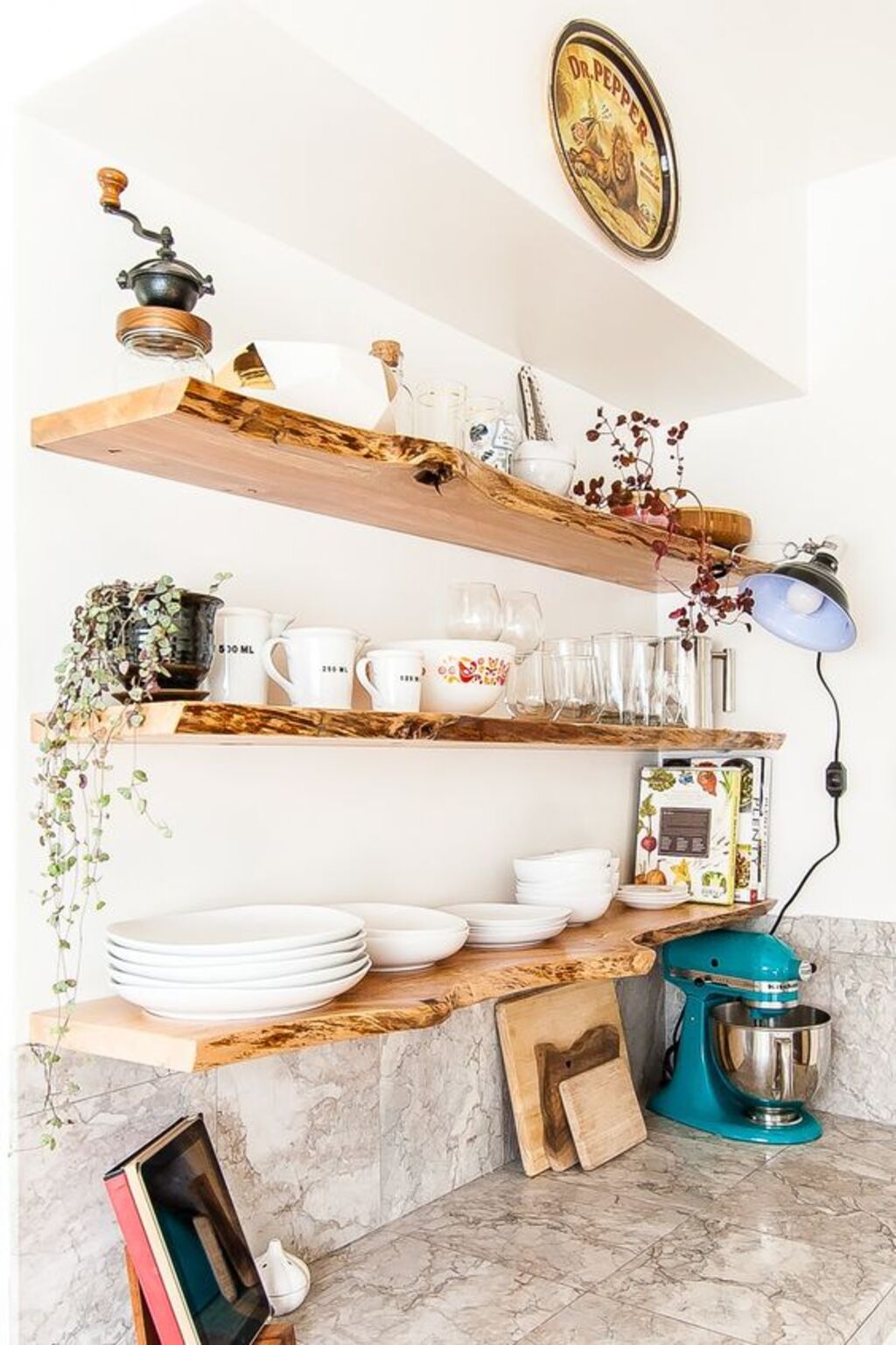  Live Edge Floating Table & Shelves