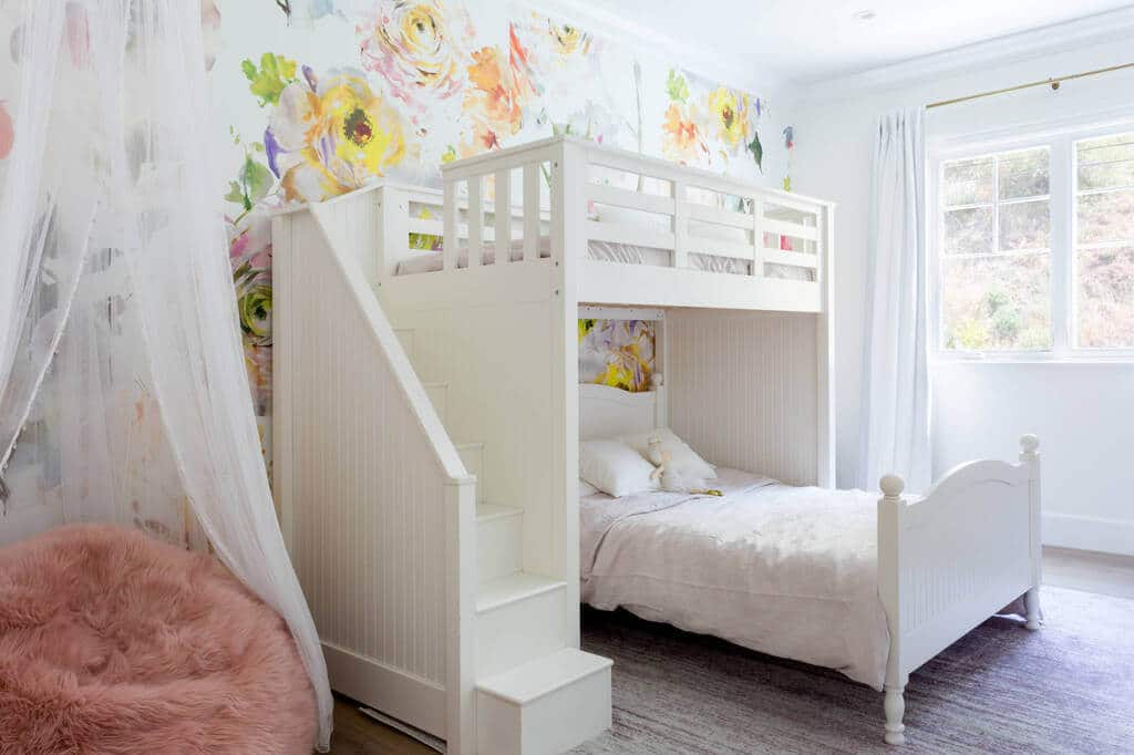 White twin over queen bunk bed