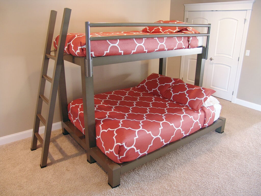 twin over queen bunk bed