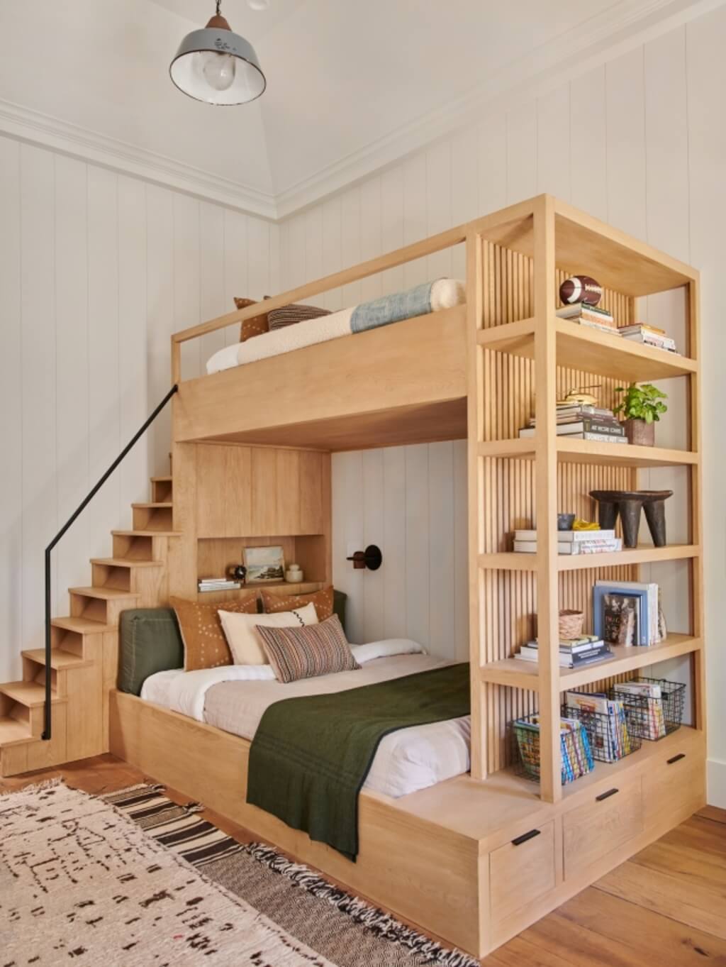 Bunk Bed with Bookshelves