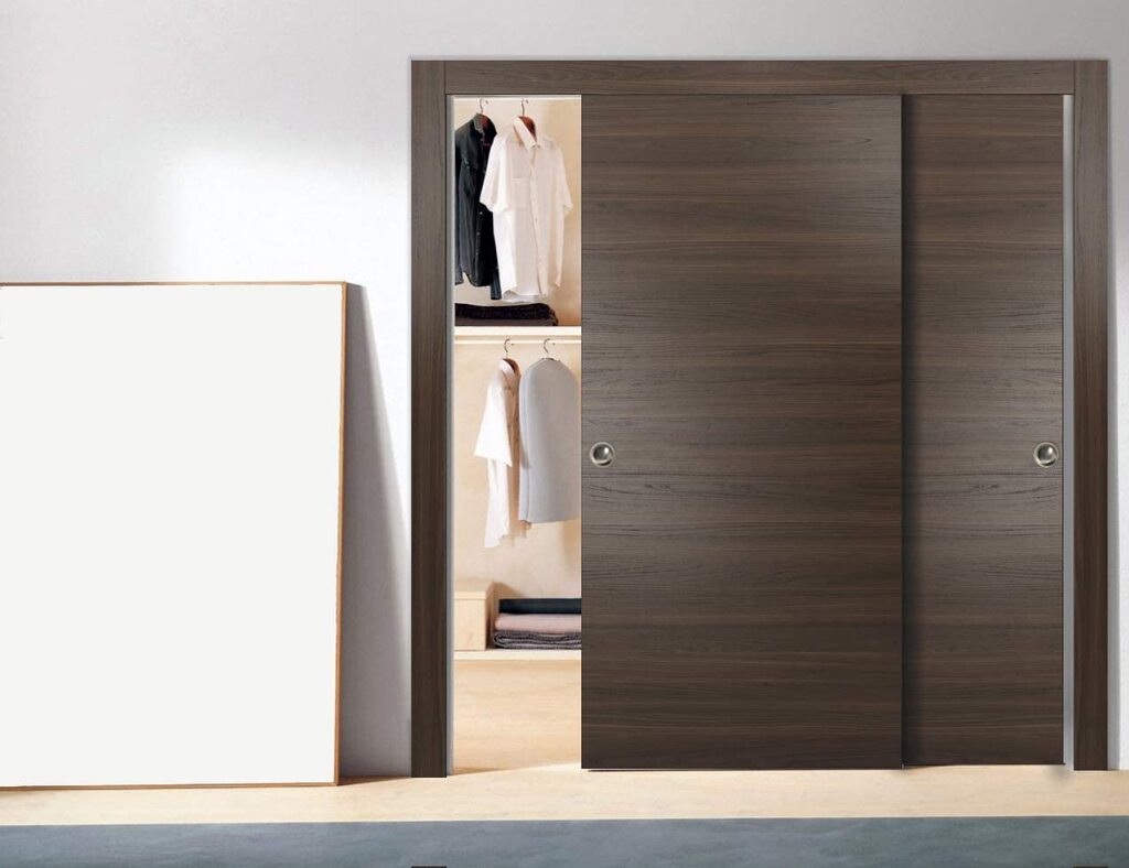 Dark and Modern Closet Sliding Doors