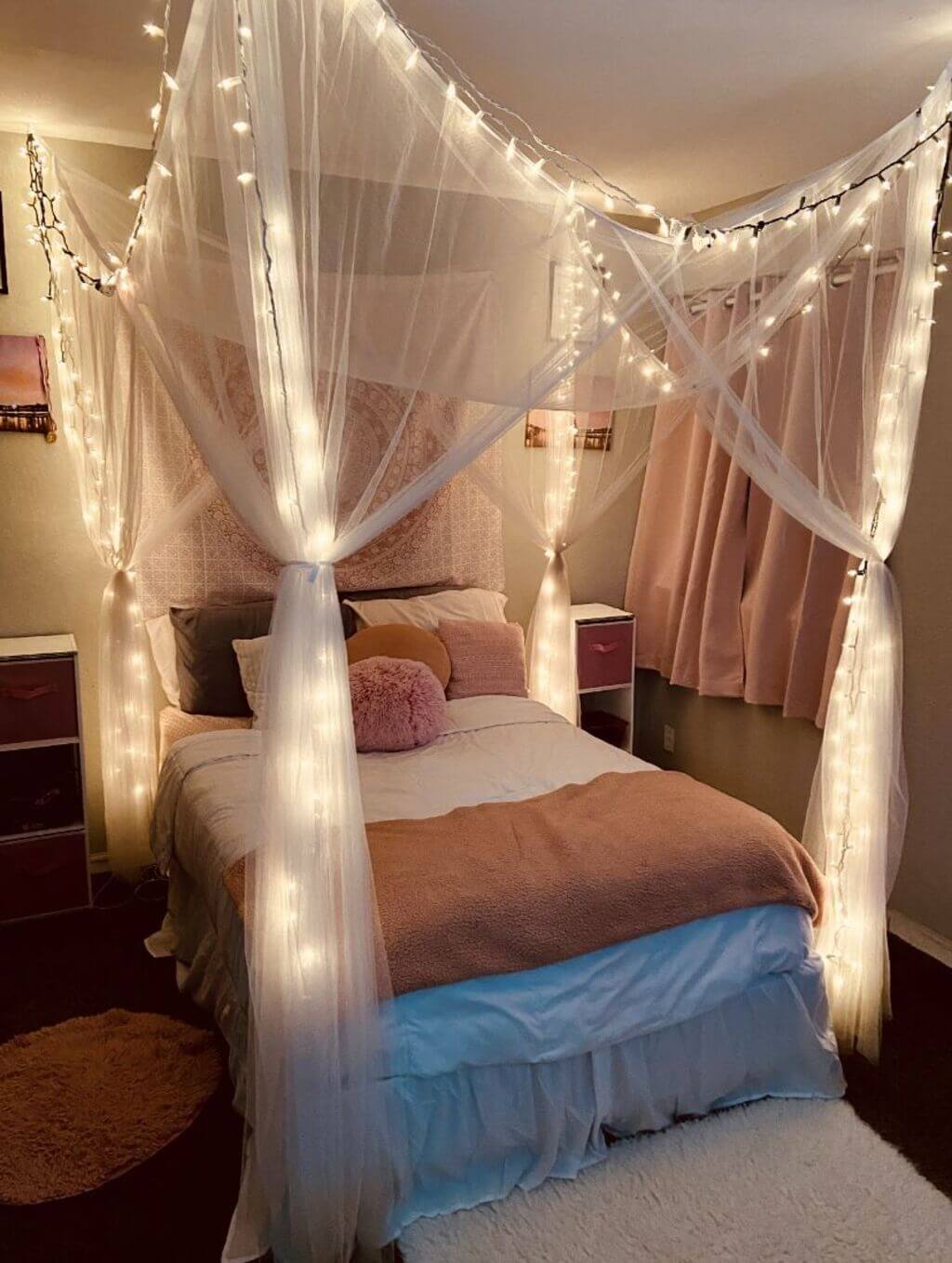 Bed Canopy Aesthetic Room Decor