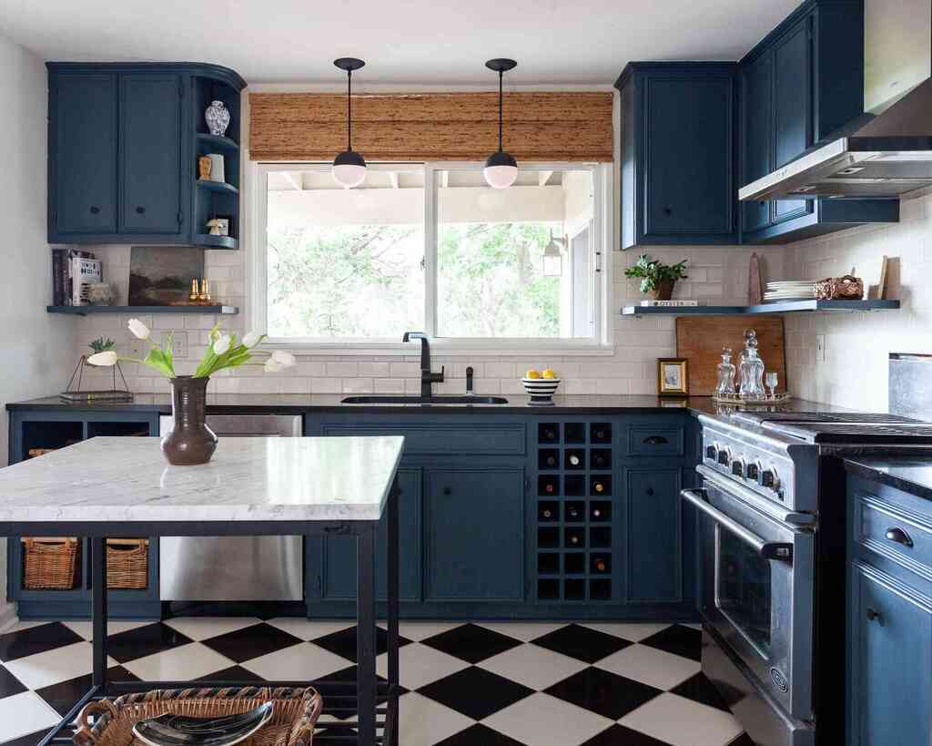 A Maximalist Blue Kitchen Cabinetry