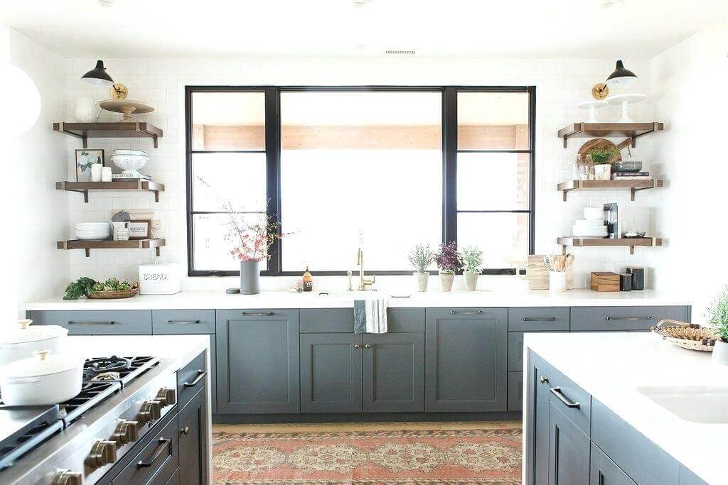  Neutral Gray-Blue Kitchen Cabinets