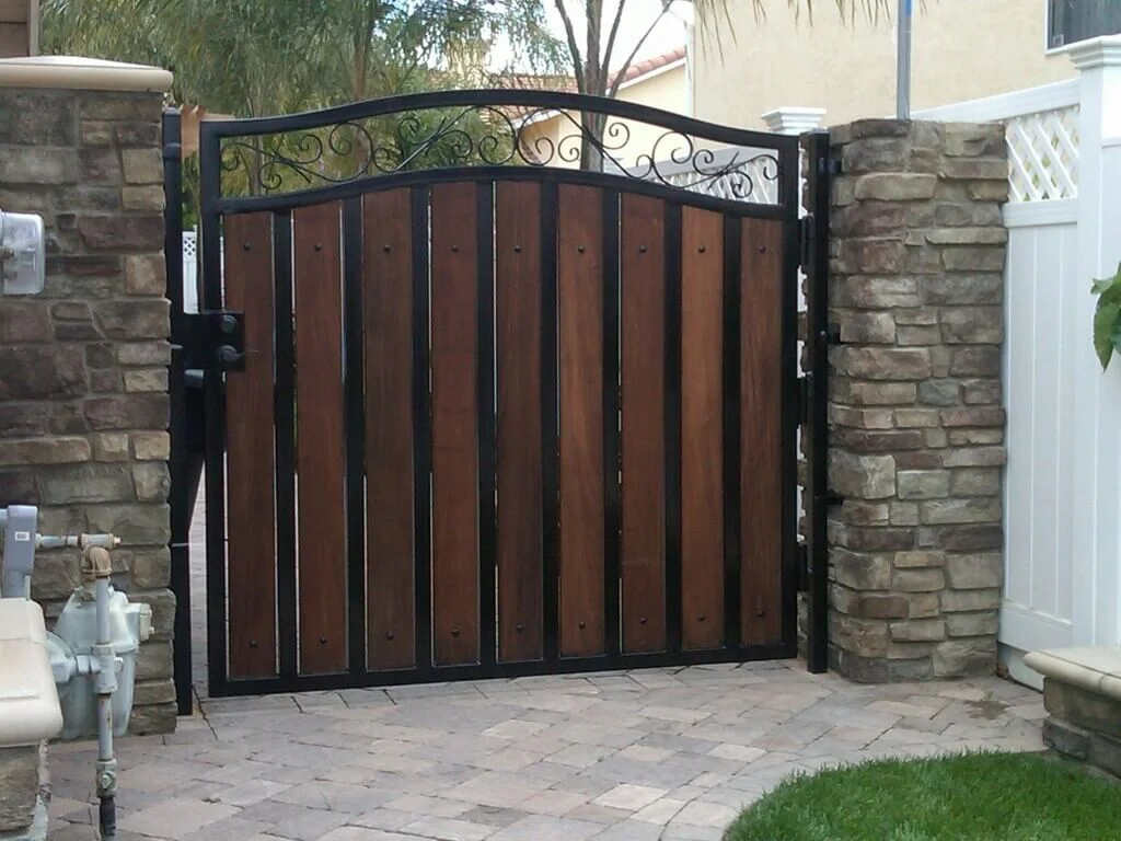Wood and Stone Entrance Gate Design