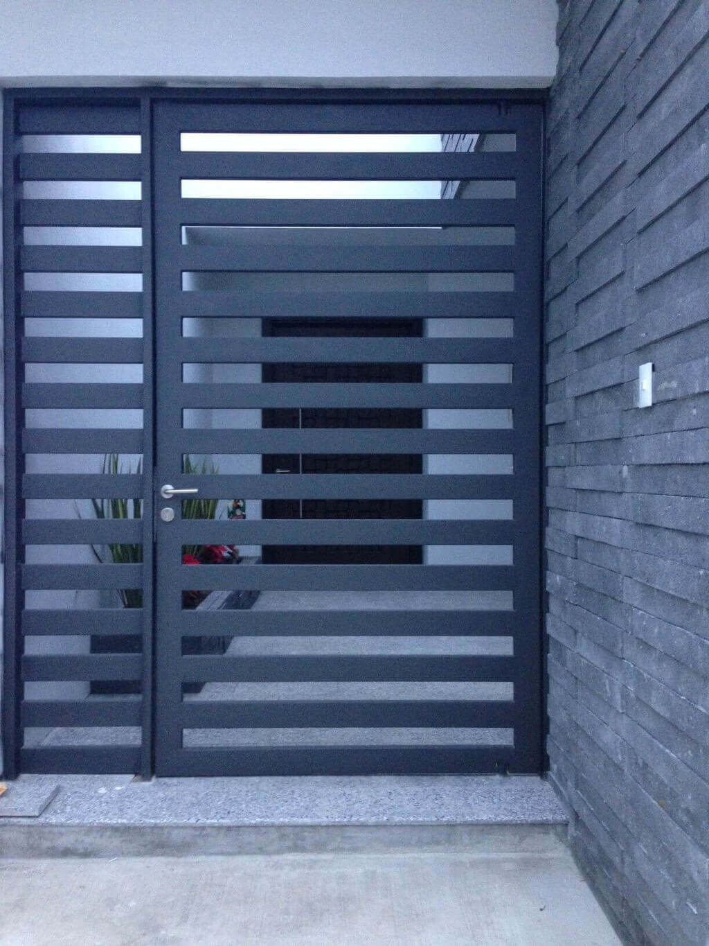 Gray Front Gate Design