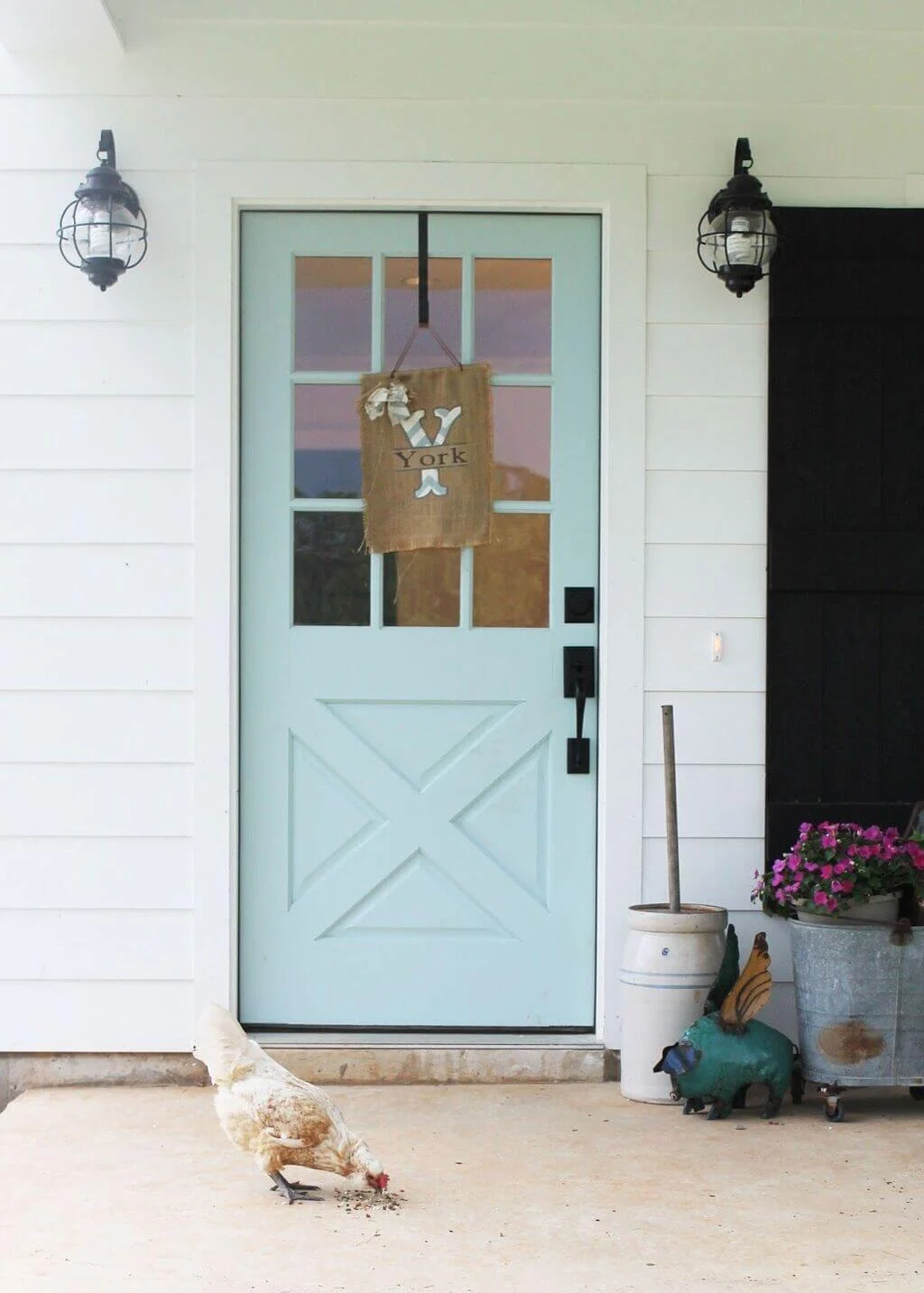  Pastel-painted Modern Farmhouse Front Door
