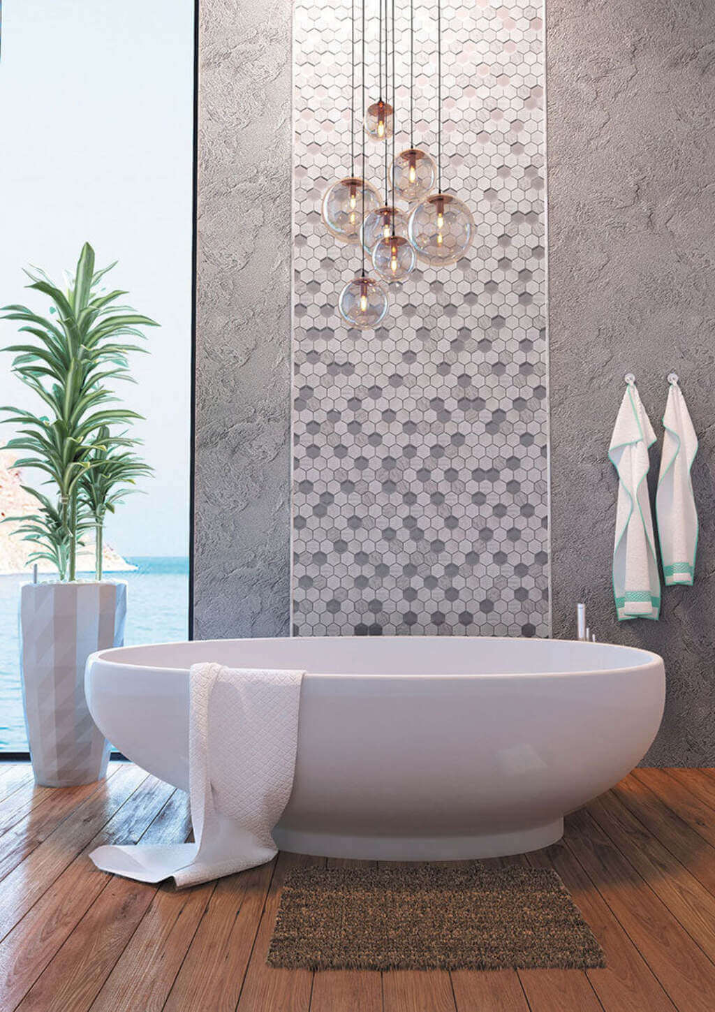 The Talking Mosaic bathroom tile