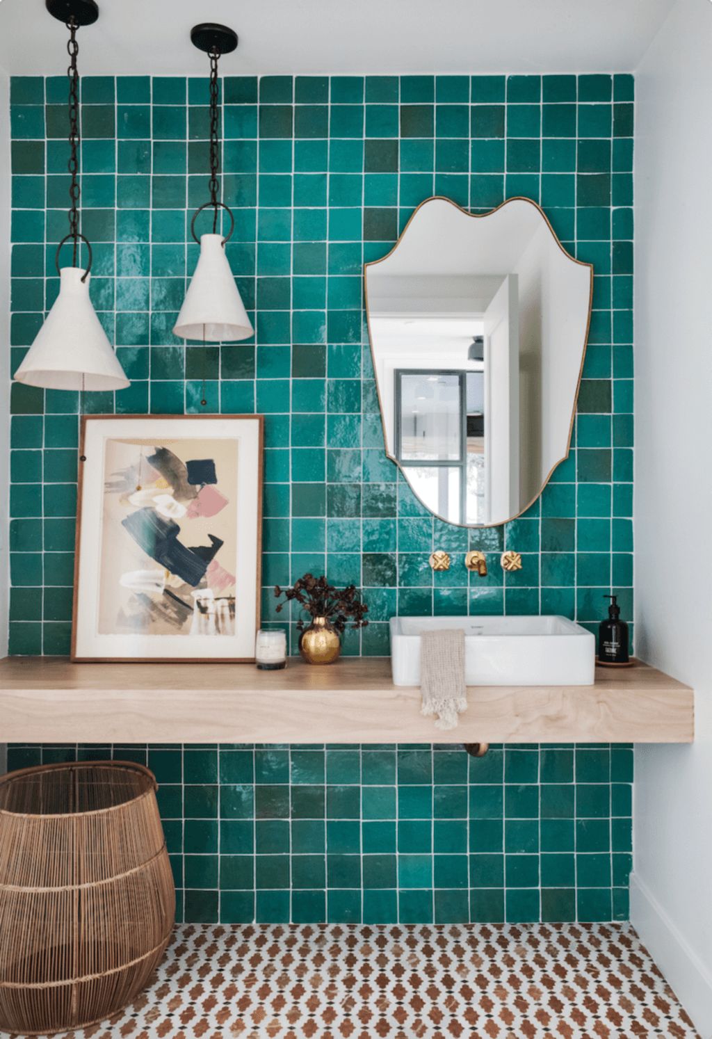 Glam Green Bathroom Tile Ideas