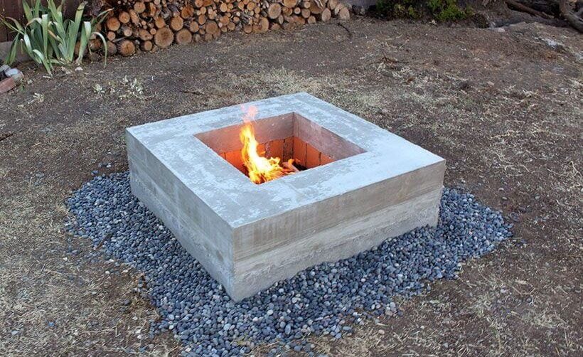 Exposed Concrete Fire Pit 