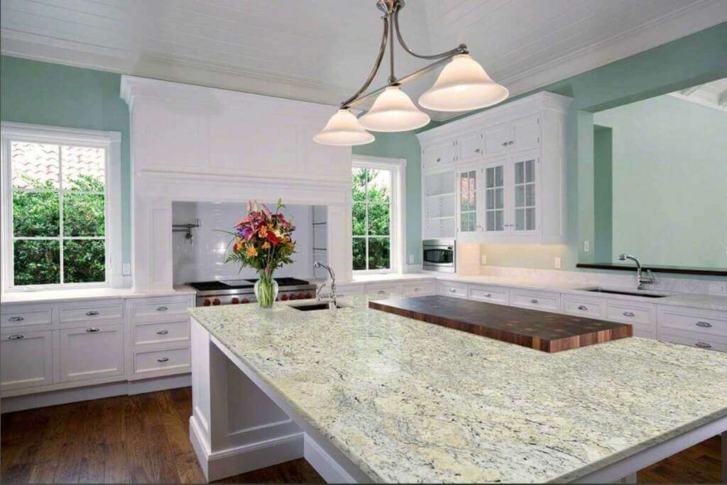 elegant white granite countertops