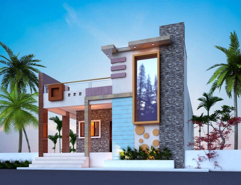 3D Elevation Home Front Design