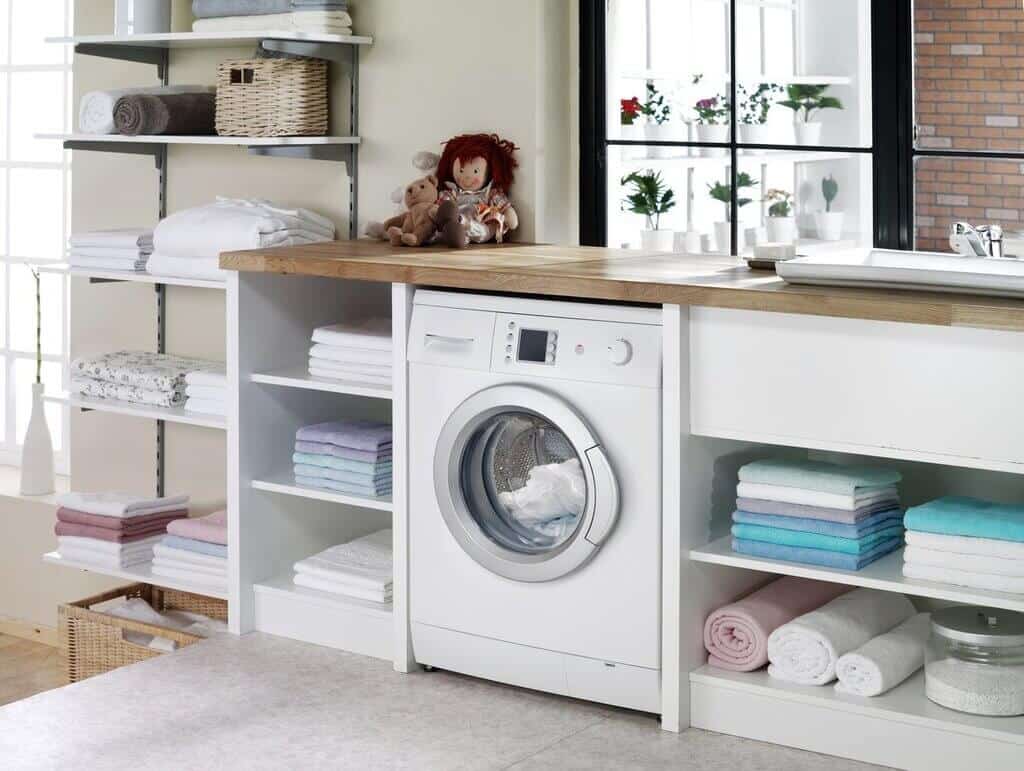 Keep Clutter Away IN laundry room space