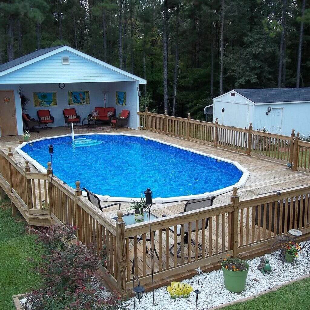above ground pool deck