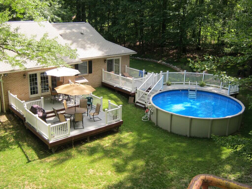 above ground pools with deck