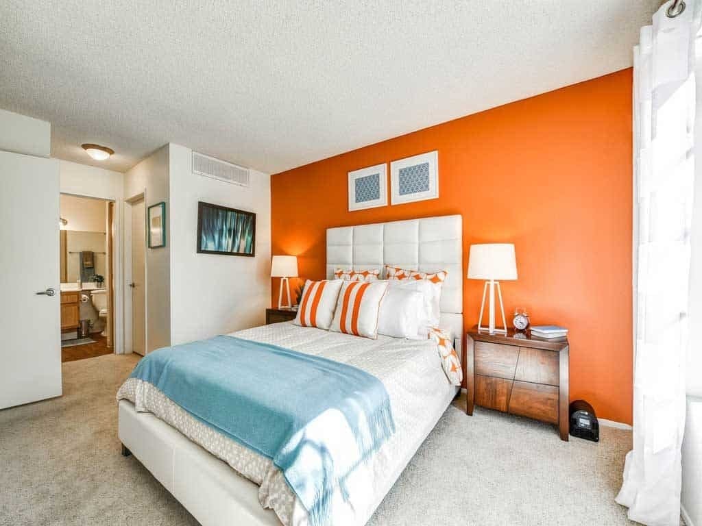  Burnt Orange and Off White bed room 2 colour
