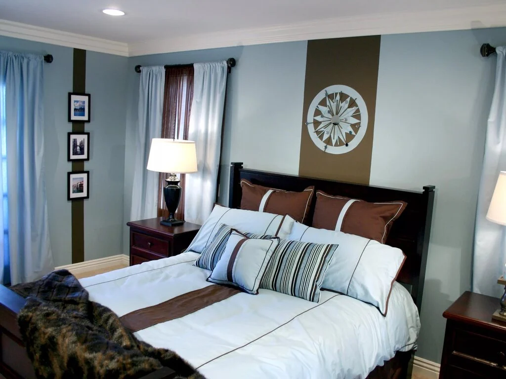 Blue and Brown bed room 2 colour