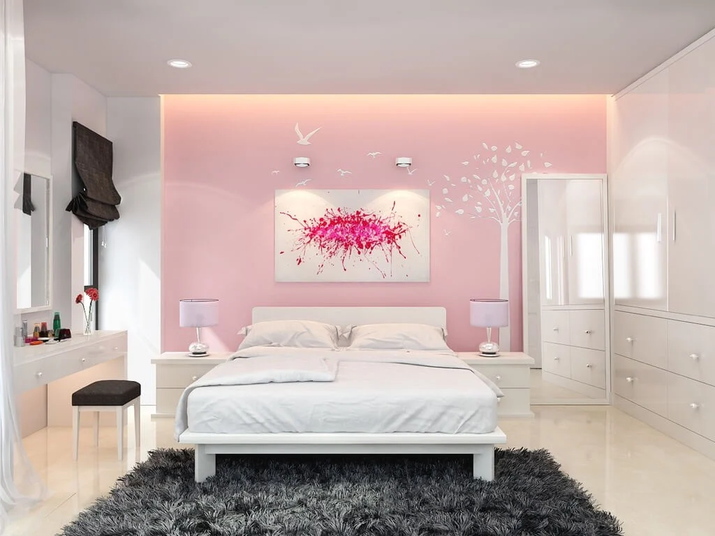 pink bedroom paint two colors