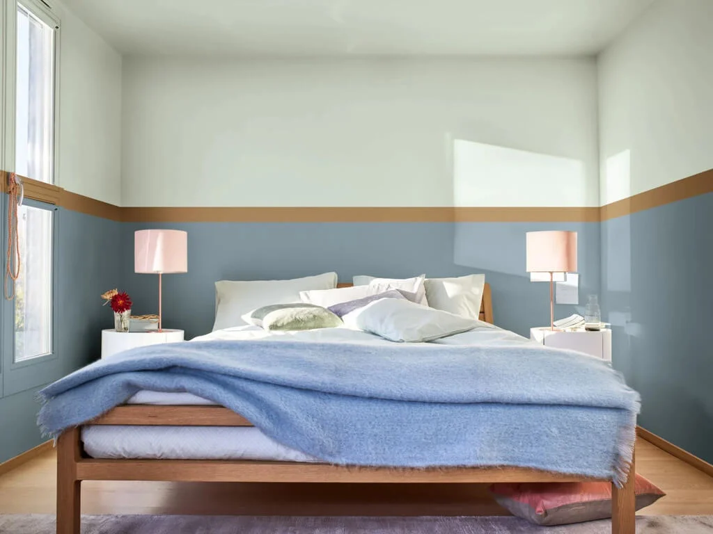 Dulux Tranquil Dawn bedroom paint two colors