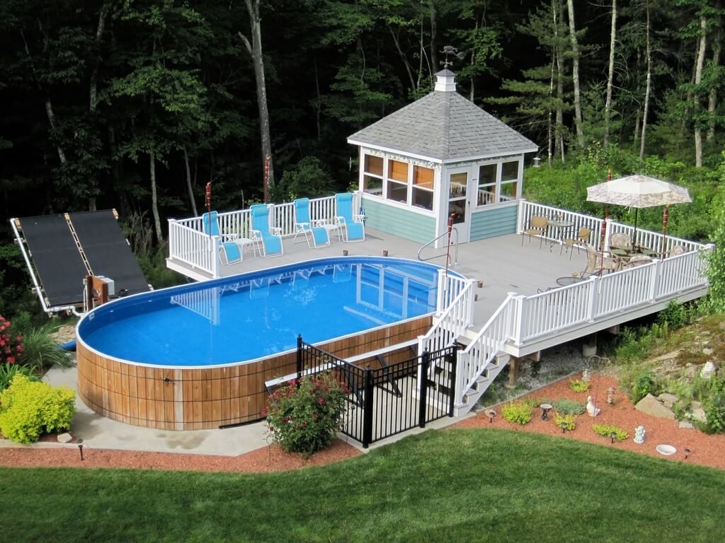 best permanent above ground pool with deck
