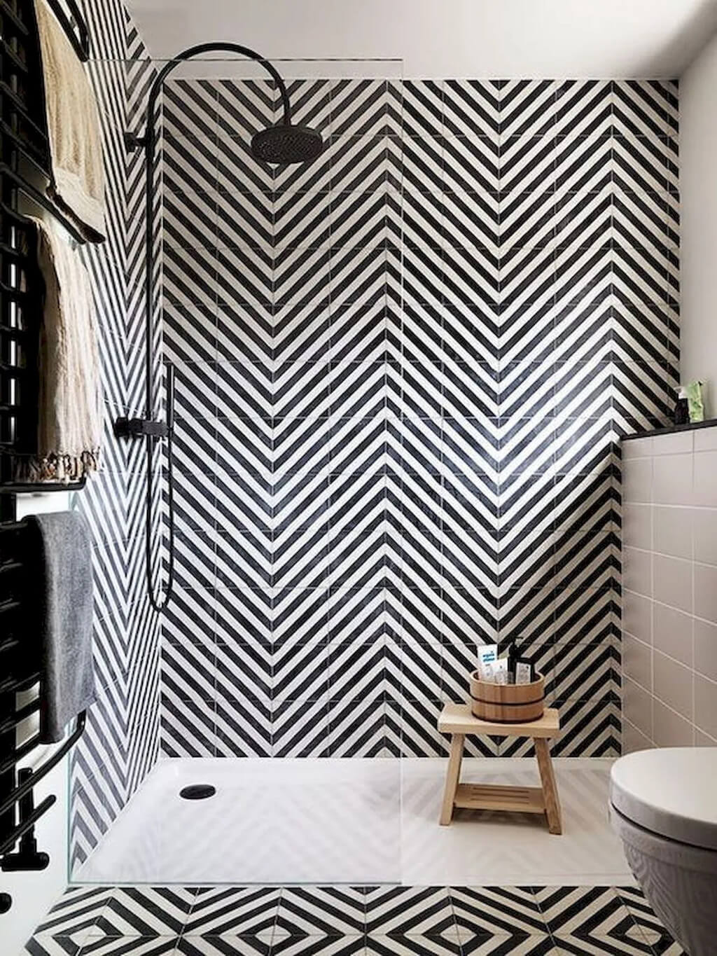 Create Interest with Chic and Dramatic Chevron Tiles