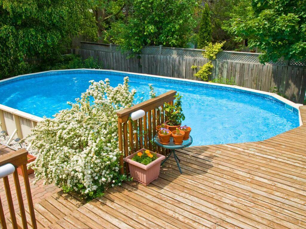 simple above ground pool deck