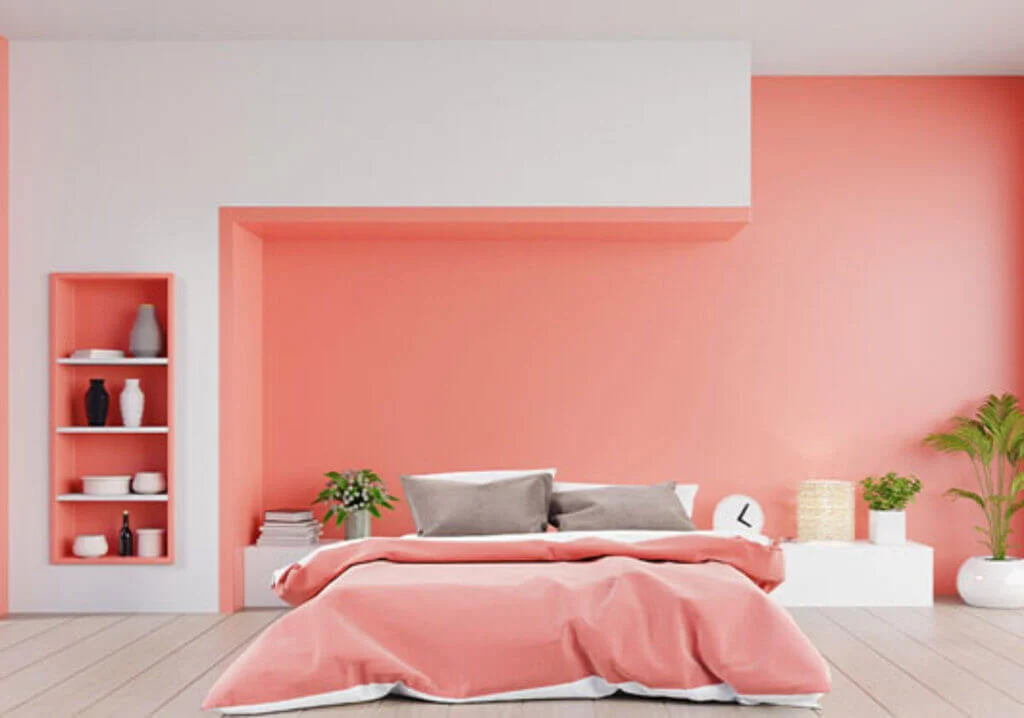 Coral two colour combination for walls