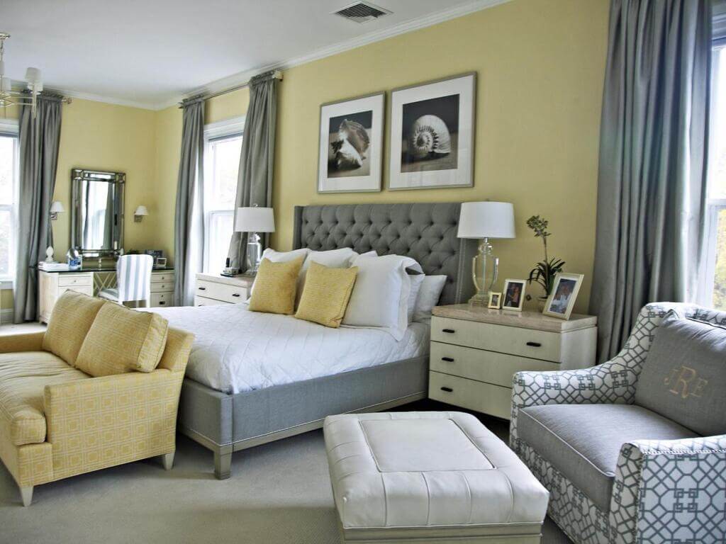 Pastel Grey and Yellow wall colour combination