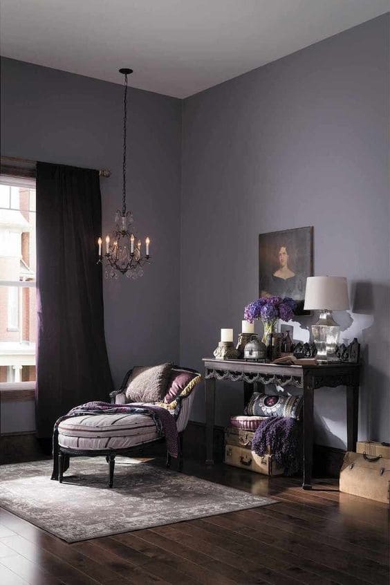 Charcoal with Purple home interior
