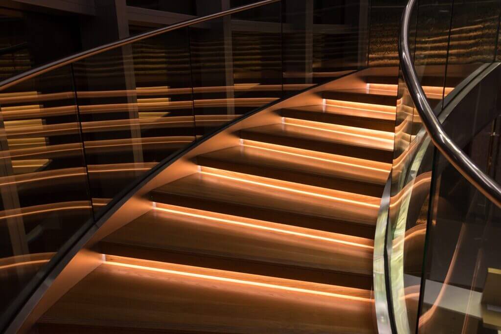LED Strip Lights on Stairs