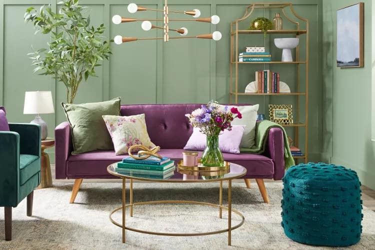 Sage and Purple interior color