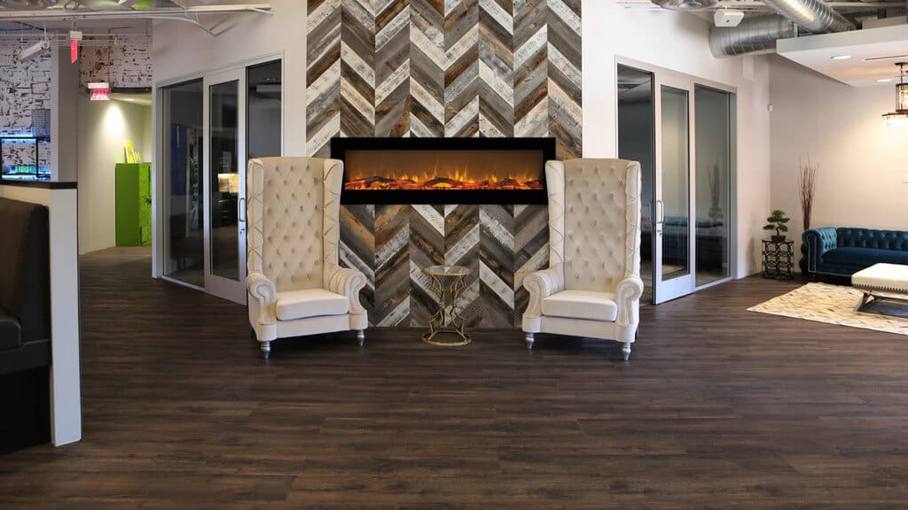 Chevron-Style Wood Paneling