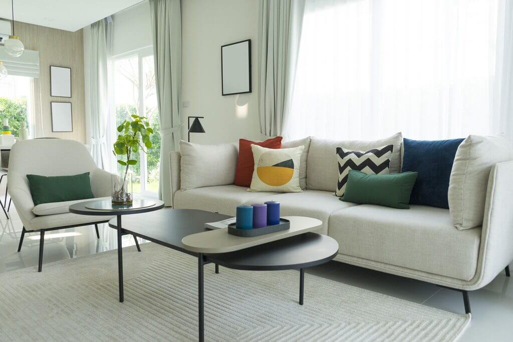 mid century modern living room