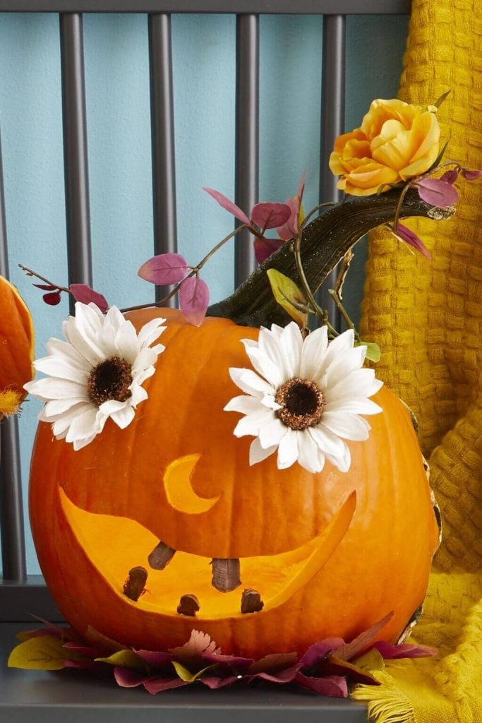 Florally Cool Pumpkin Carving Ideas