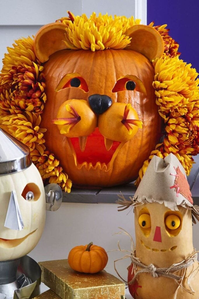 Fluffy Lion pumpkin carving ideas 