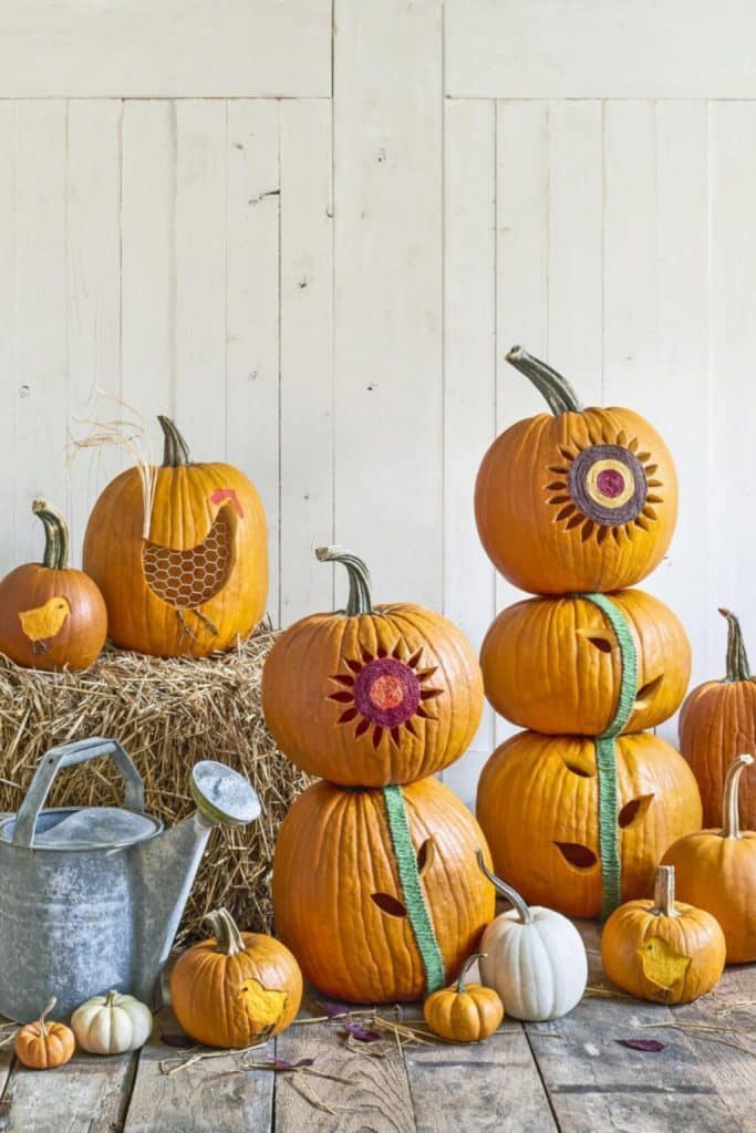 Sunflower Field pumpkin decorating ideas