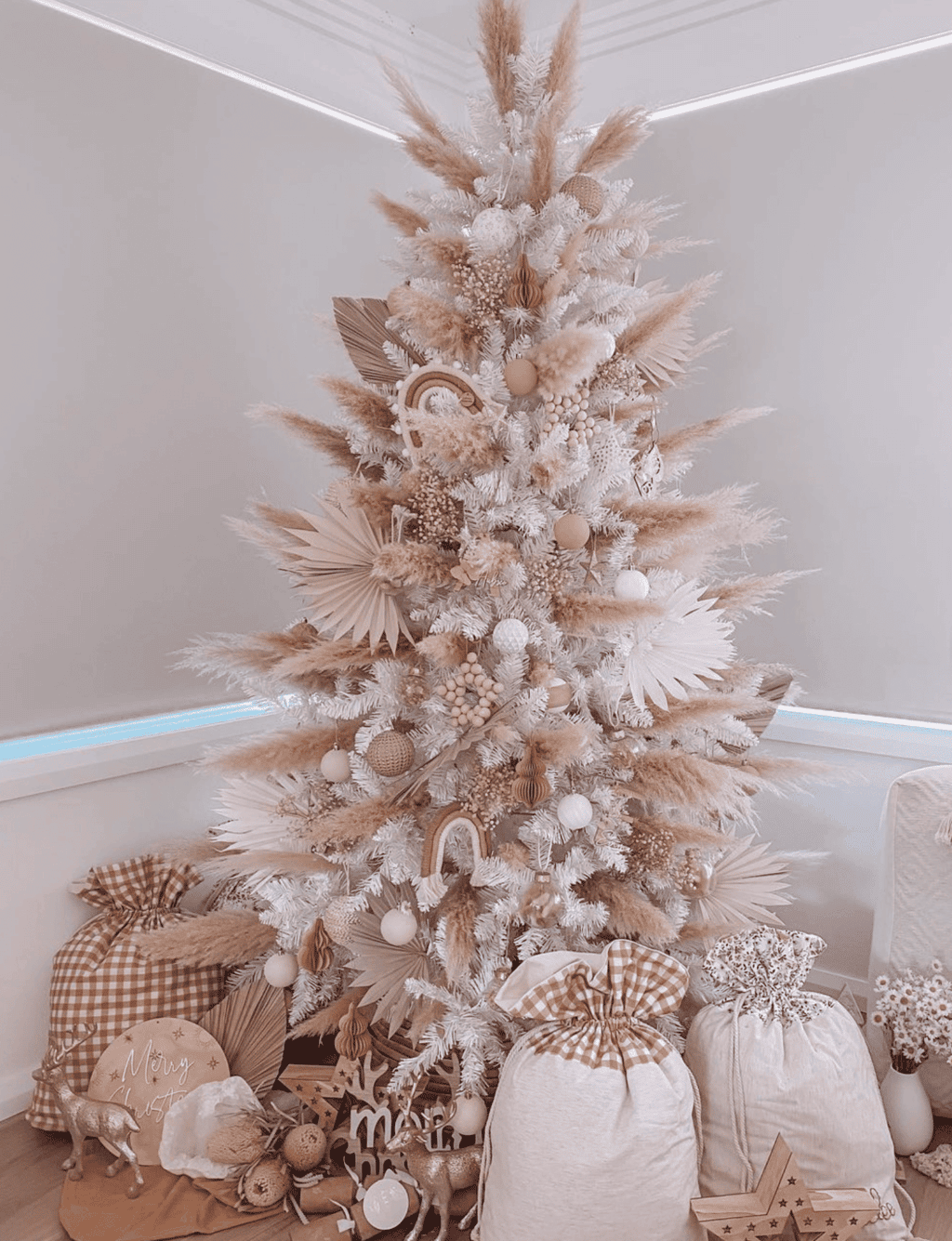 Boho White Christmas Tree Decorations  christmas tree