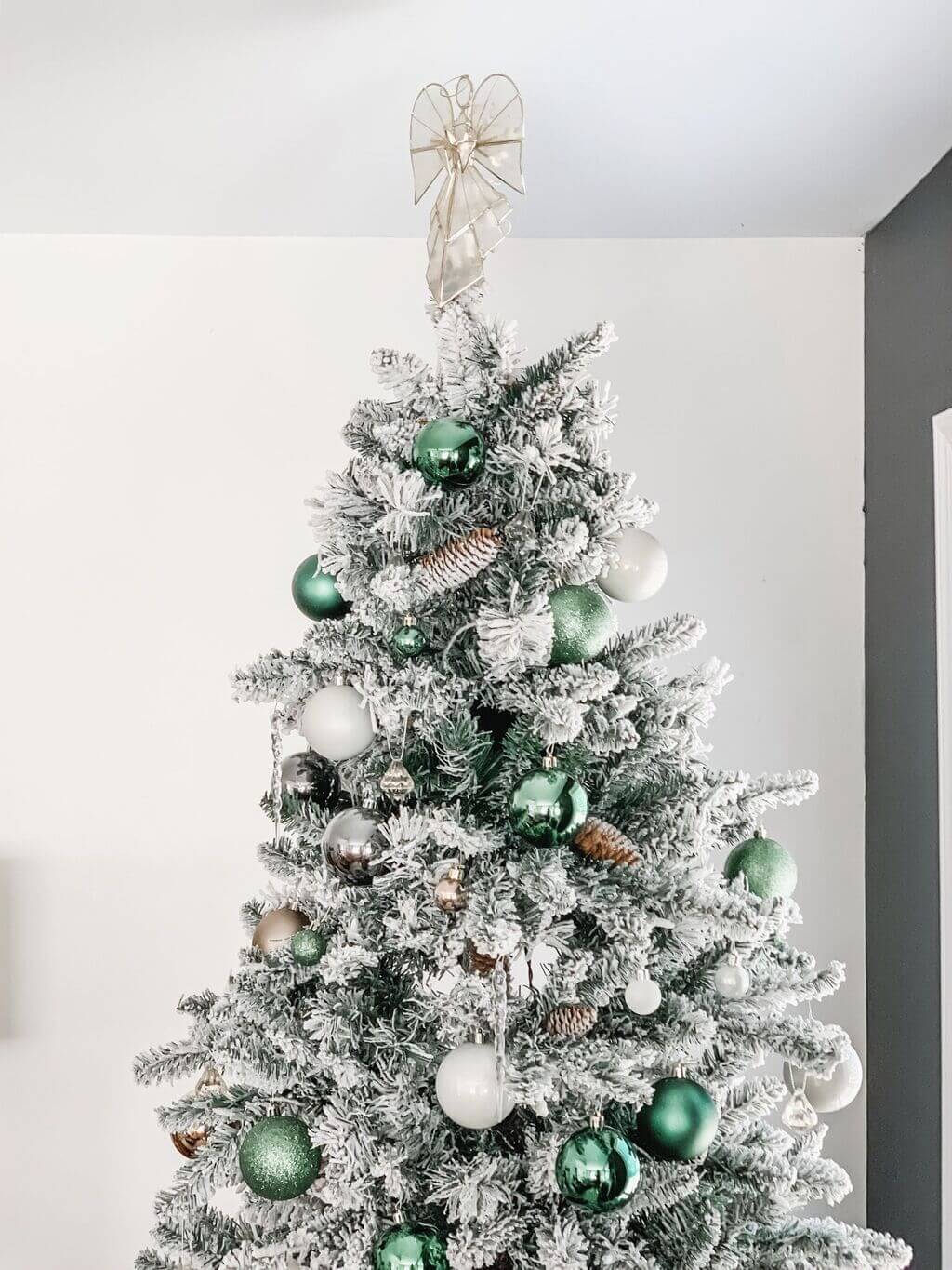 Green and White Christmas Tree Decorations