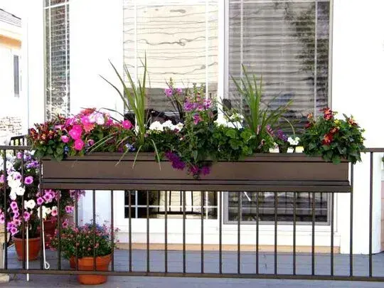 Classic Porch Railing Design with Flower Boxes
