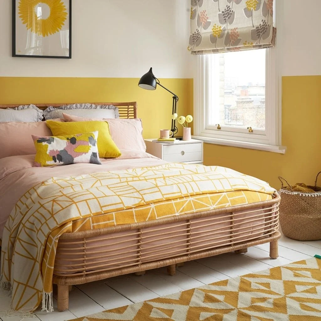  Yellow and Cream two colour combination for bedroom walls