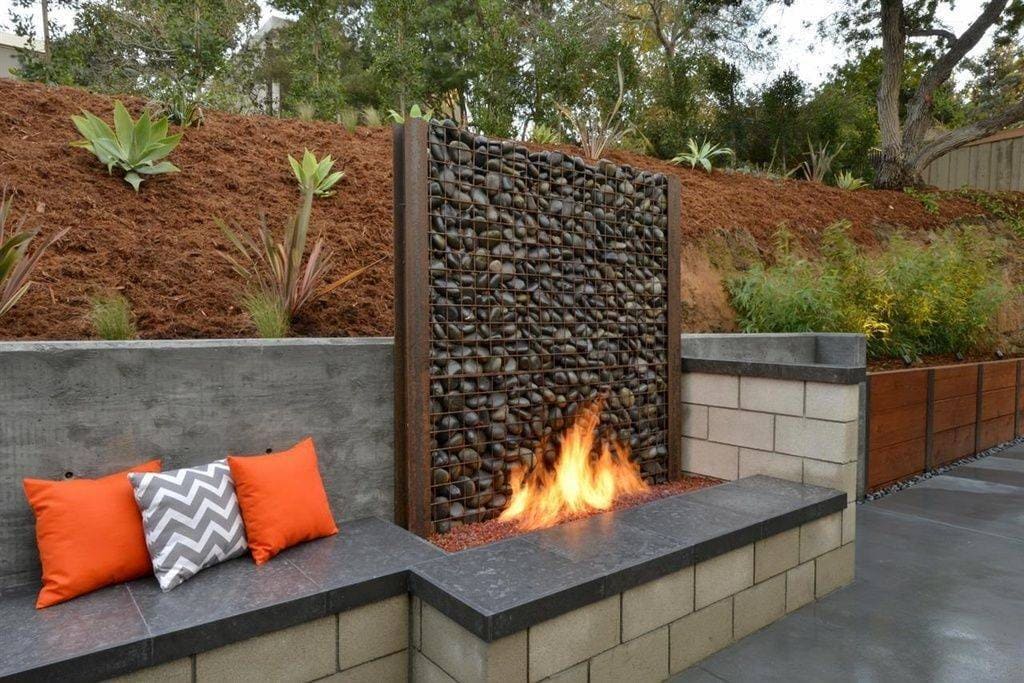 Retaining Wall With a Fireplace idea