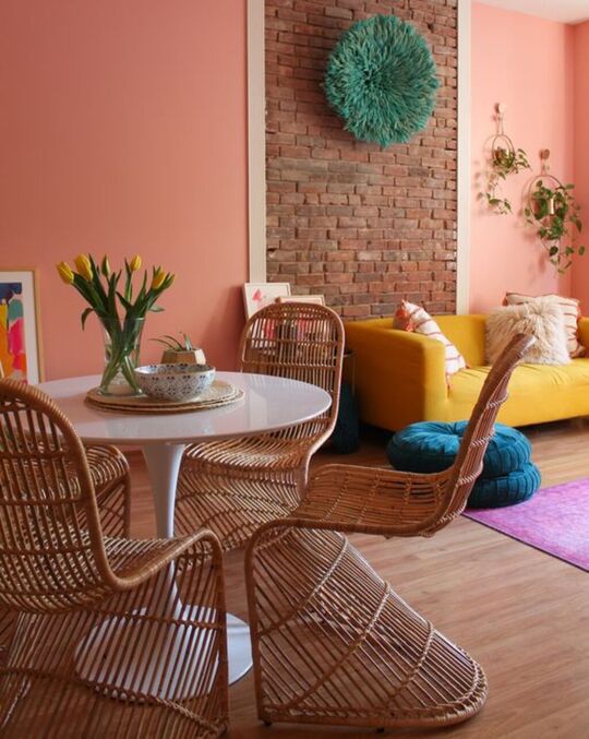 Lively Coral Paint Colors That Compliment Red Brick