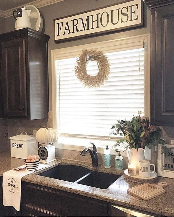 Farmhouse Sign Above the Kitchen Window