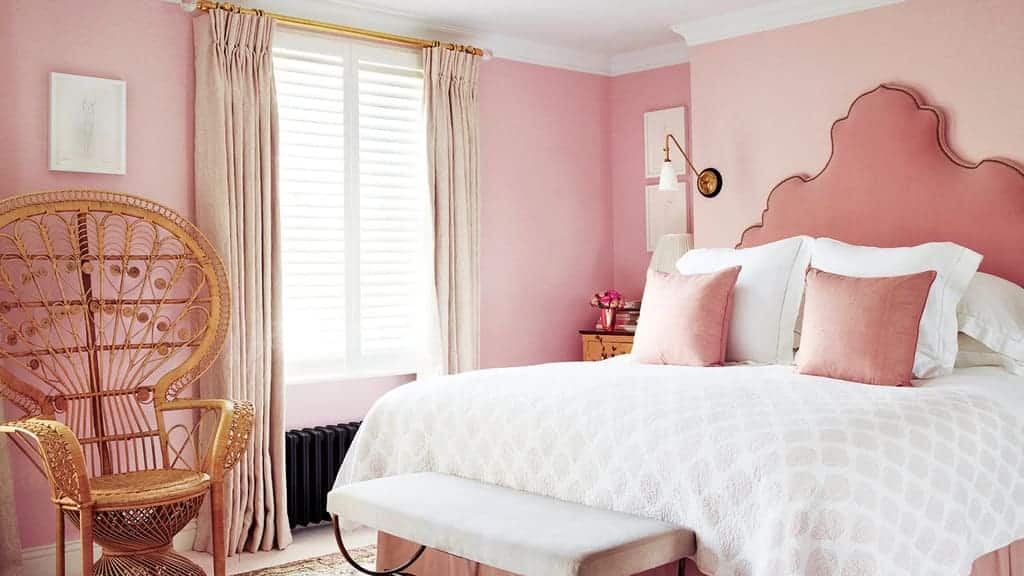 Soft Cream and Pink Two Colour Combinations for Bedroom Walls