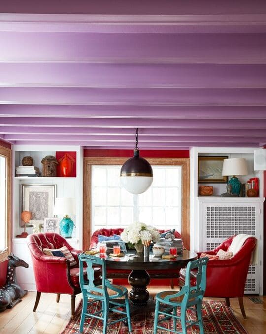Periwinkle and Red room