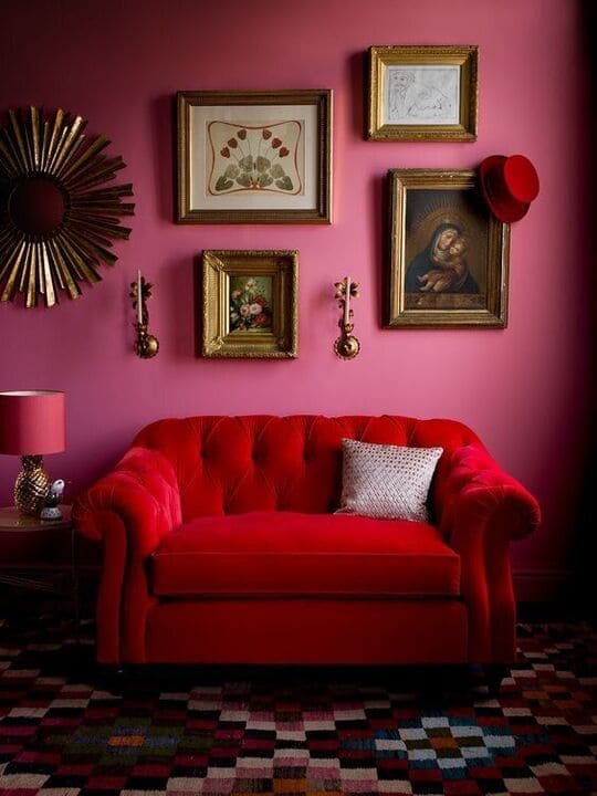 Fuchsia and Red room design