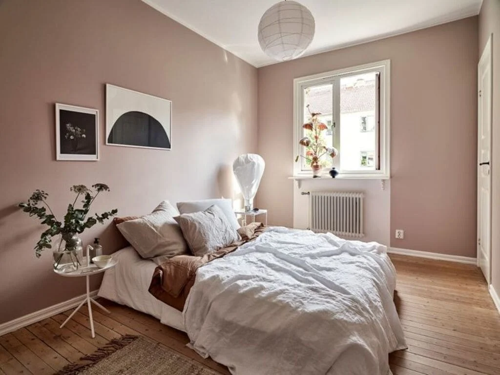  Earthy Brown and Pink Two Colour Combinations for Bedroom Walls 