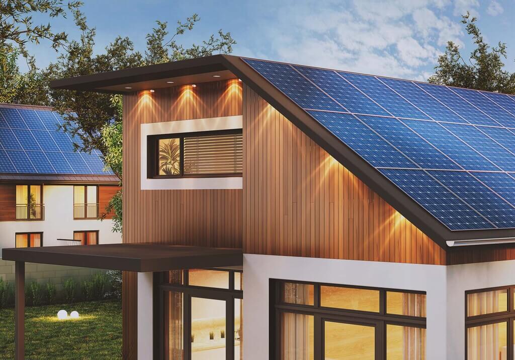 A house with solar panels on the roof idea
