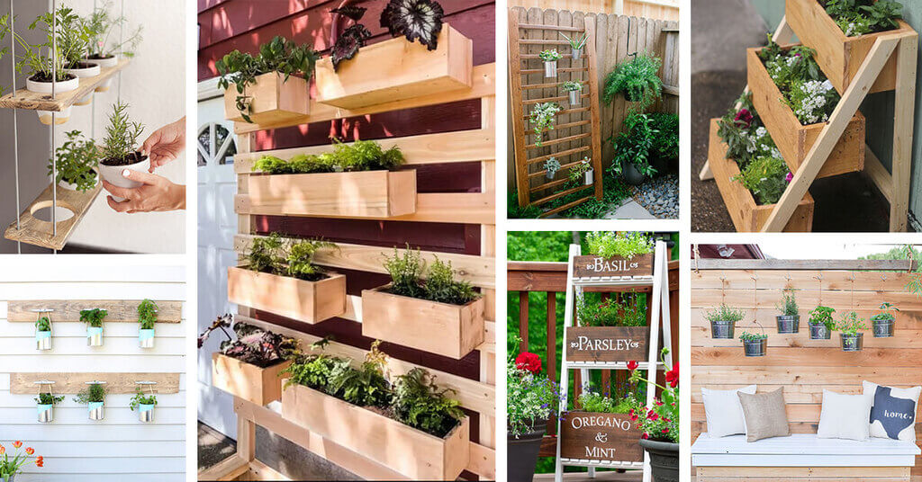 Vertical Herb Garden for Outdoor Wall Decor Idea