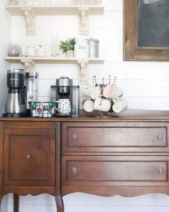 Turn Your Vintage Dresser into Your Coffee Bar